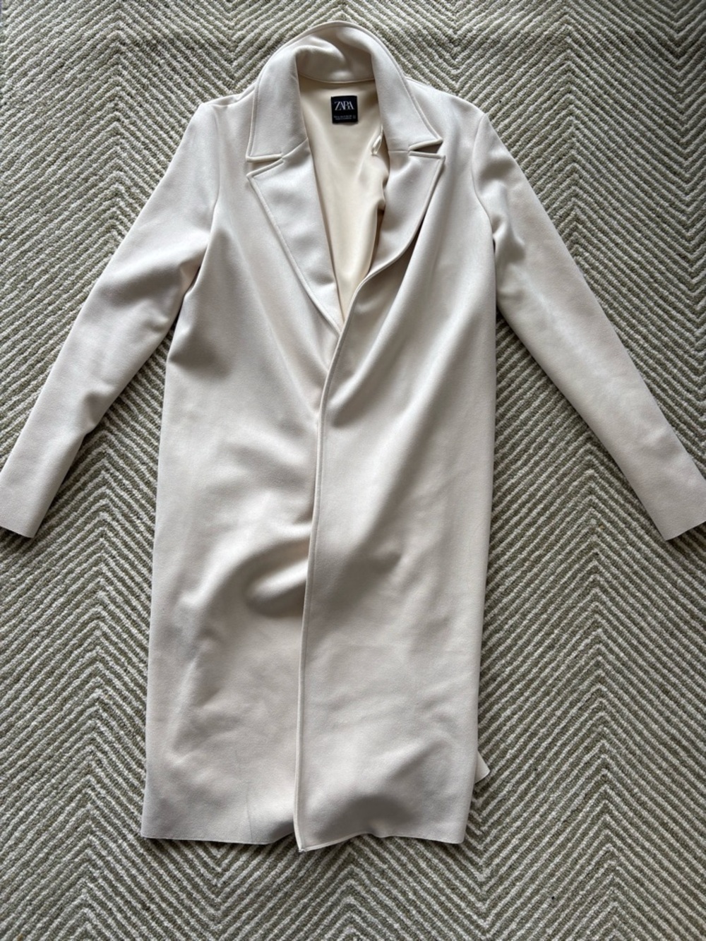 Zara Light Cream Long Trench Coat